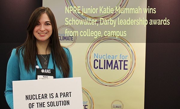 NPRE junior Katie Mummah earns college, campus leadership awards