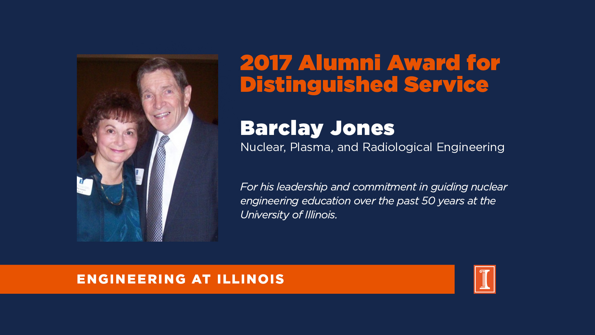 Engineering at Illinois Announces Barclay Jones as Distinguished Alumni Award Recipient