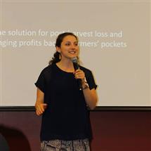 Scheile Preston, Founder of PALAM Solutions, pitching at SocialFuse