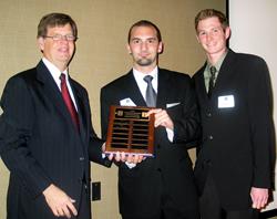 Jim Stubbins, award winner Drew Griffiths and ANS Student Chapter President Ryan Lenahan