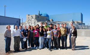 A group of Italian students visiting the Clinton, Illinois, nuclear power station in 2009.