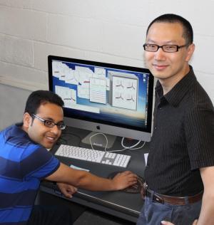 Abhishek Jaiswal, seated, with his advisor, Yang Zhang.