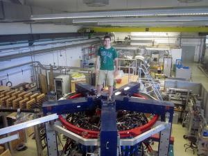 NPRE PhD student Peter Fiflis helps to dismantle the HIDRA facility in Germany.