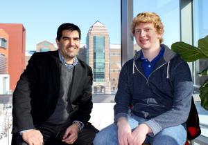 NPRE graduate student Mike Lively, right, with his advisor, Associate Prof. J.P. Allain