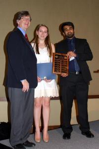 Department Head Jim Stubbins, Shanna Bobbins and ANS President Aveek Kapat