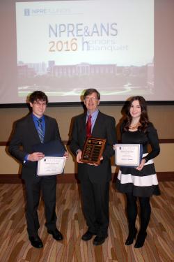 Jeremy Mettler, Department Head Jim Stubbins, and Kathryn Mummah