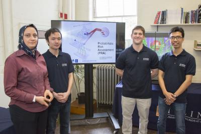 Zahra Mohaghegh and members of her group in the Socio-Technical Risk Analysis Research (SoTeRiA) Laboratory.