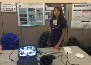 Stuti Surani hosts the VERL booth at the Engineering at Illinois Undergraduate Research Resource Fair.