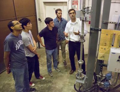 Caleb Brooks and his research group in the Multiphase Thermo-fluid Dynamics Laboratory