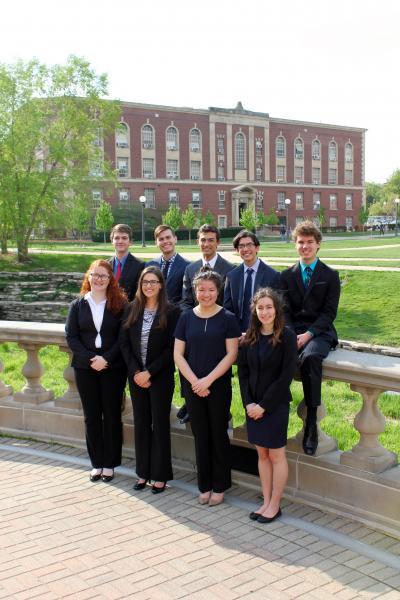 ANS 2018-19 officers. Front, from left: Katie Butler, Alex Fanning, Kelsey Luo, Isabella Iaccino. Back, from left: Adam Pichman, Maxx Villotti, Jacob Tellez, Dario Panici, Jimmy Shehee