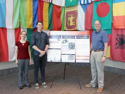 From left, ORNL Research Staff Scientist Lauren Garrison, NPRE graduate student Nathan Reid, and Alan Icenhour, ORNL Nuclear Science and Engineering Directorate Associate Laboratory Director