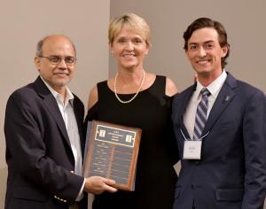 From left, Rizwan Uddin, Susan Mumm and ANS Student Chapter President Jacob Tellez