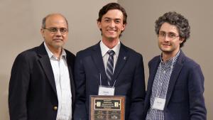 Rizwan Uddin, ANS Student Chapter President Jacob Tellez, and Davide Curreli