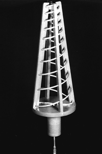 Conical log-spiral antenna: feed element of the University of Illinois 400-ft radio telescope. Design by J. D. Dyson.