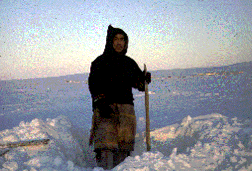 Eskimo fishing in Baker Lake, 1960