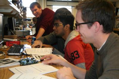 Students work with Zedboards and the new design tool, Vivado-HLS, during the two-day workshop sponsored by Xilinx in November. 