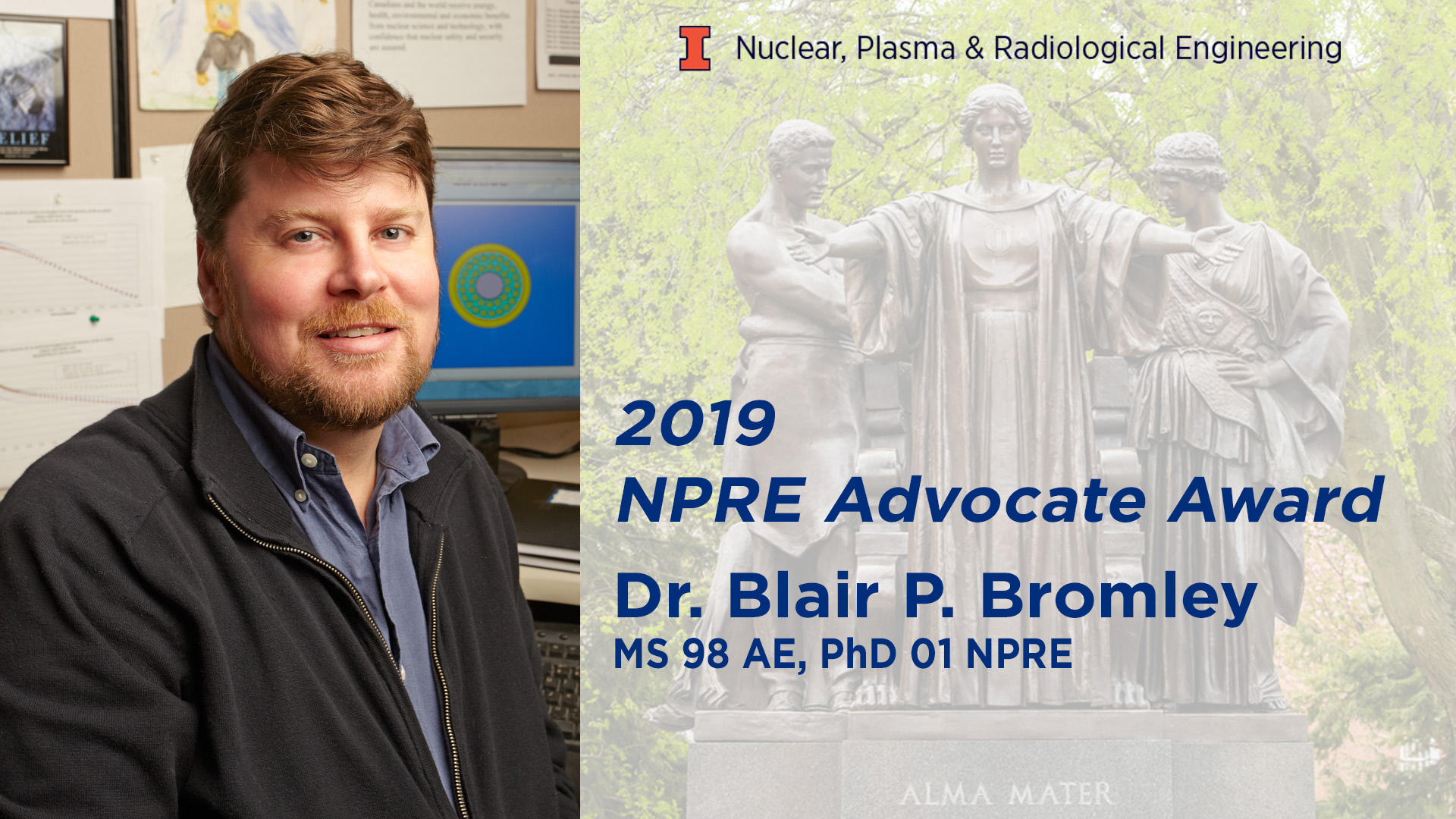 Alumnus Blair Bromley chosen for NPRE 2019 Advocate Award