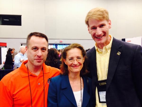 Professor Deborah Thurston with former ISE undergraduates, Auburn University Professor Rich Sesek, and Dean of Engineering at University of Massachusetts-Lowell Joe Hartman, at a chance meeting at the Industrial Engineering Research Conference in Montreal, June 2014.