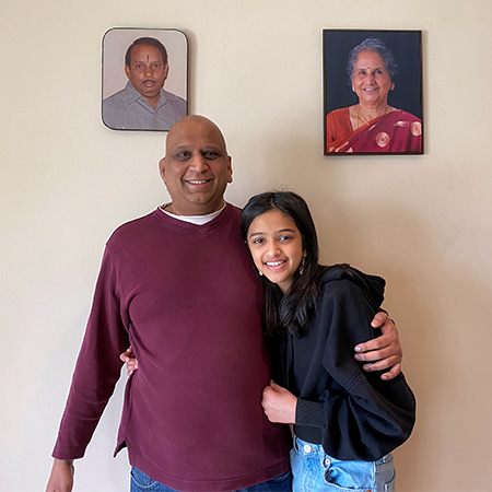Donor Ravi Dronamraju and his daughter Haasini