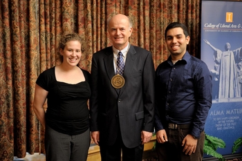 Professor Higdon with his graduate students, Samantha Weiss and Ankur Taneja