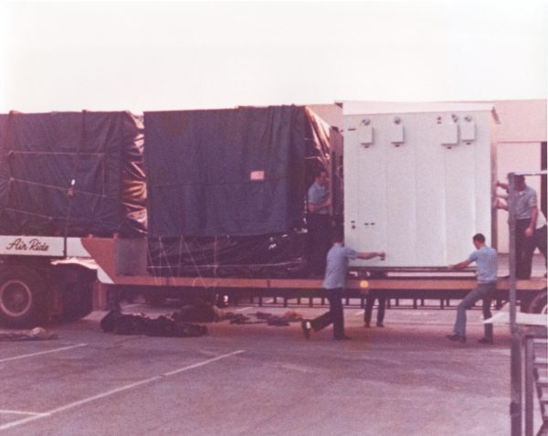 Special shipping trailer for domestic shipping. Crating would be required for overseas shipment.Note &#8220;air ride&#8221; for softer ride. Photo courtesy of Ingber.