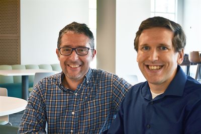 Professor Kyle Smith (left) and Erik Reale (PhDME '21).