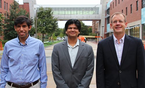 From left, Lav Varshney (ECE), Nishant Garg and Jeffery Roesler.