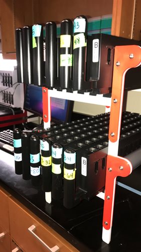 In addition to his work for mobileSHIELD, Moller designed larger test tube racks for the local SHIELD lab in VDL. 