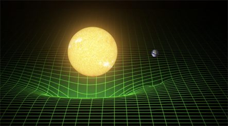 A visualization of gravity as a curvature of spacetime. Image credit: T. Pyle, Caltech, MIT,&nbsp;LIGO Lab.