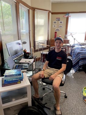 Engel working remotely for NASA Langley during the summer of 2020.