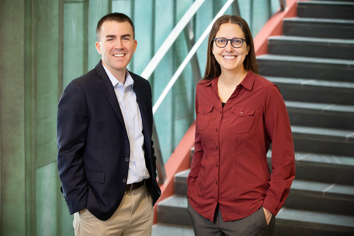 Illinois Computer Science professor Colleen M. Lewis (right) and Paul Bruno, professor of education policy, organization and leadership, produced two new studies of computer science education at California high schools.